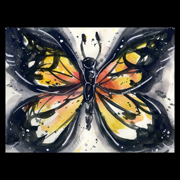 Original Watercolor Butterfly Painting - Butterfly Magic 5 - Picture 1 of 4